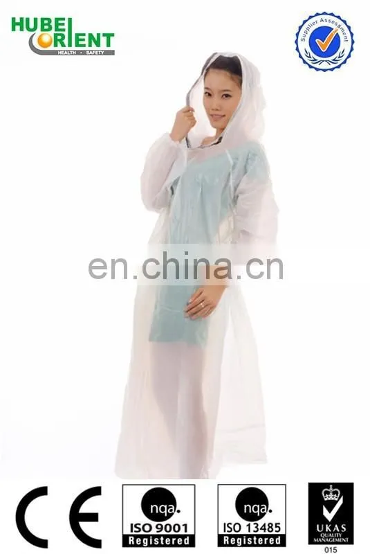 disposable cheap adult printed rain coat