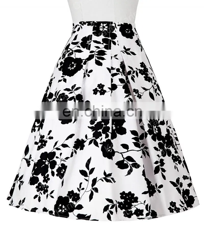 Grace Karin Occident Vintage Retro 50s Floral Pattern Cotton Skirt CL008925-9