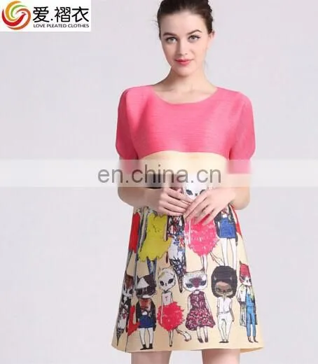 Pleated short dresses beaded chiffon women dresses summer