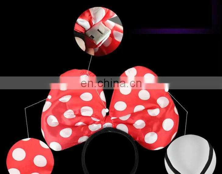 Hot salePromotional Flashing Bowtie Headwear Lovely Headwear with cute flashing bowknot for new year party