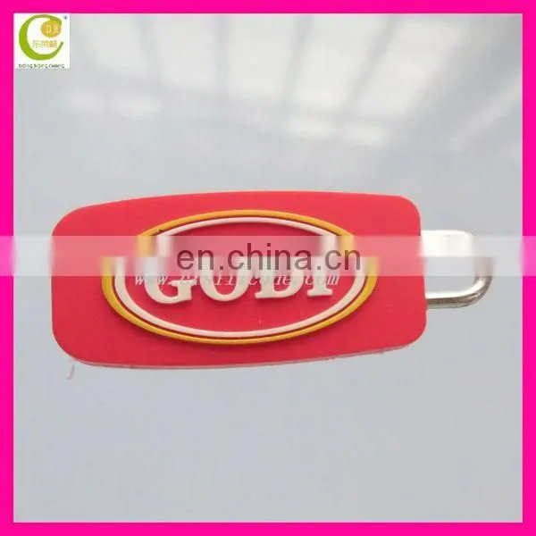 2014 Factory directly sale custom soft pvc zipper slider puller silicone zipper pull head