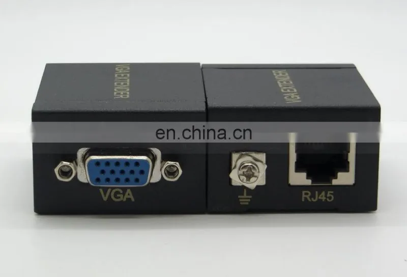 60M VGA Extender Repeater Adapter over Single RJ45 Cat 5e Cat6 Network Cable Support 1080P Full 3D 1 Transmitter + 1 Receiver