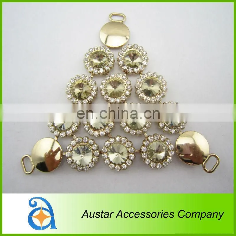 Metal Gold Plated Rhinestone Shoe Decorative buckle for ladies high heel
