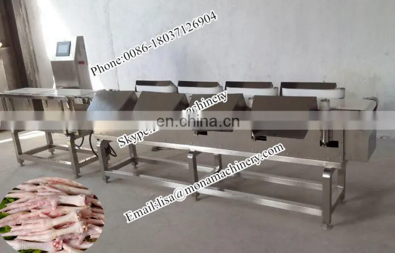 Poultry And Seafood Weight Grading System (10-3000g) 6 Grade Fish Sorting Machine (10g~1200g)