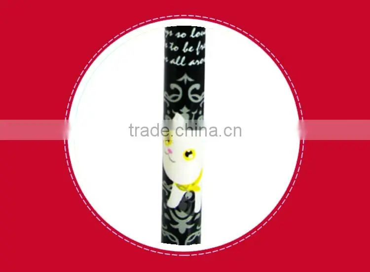 Promotional cute plastic ball point pen with animal head for school kids