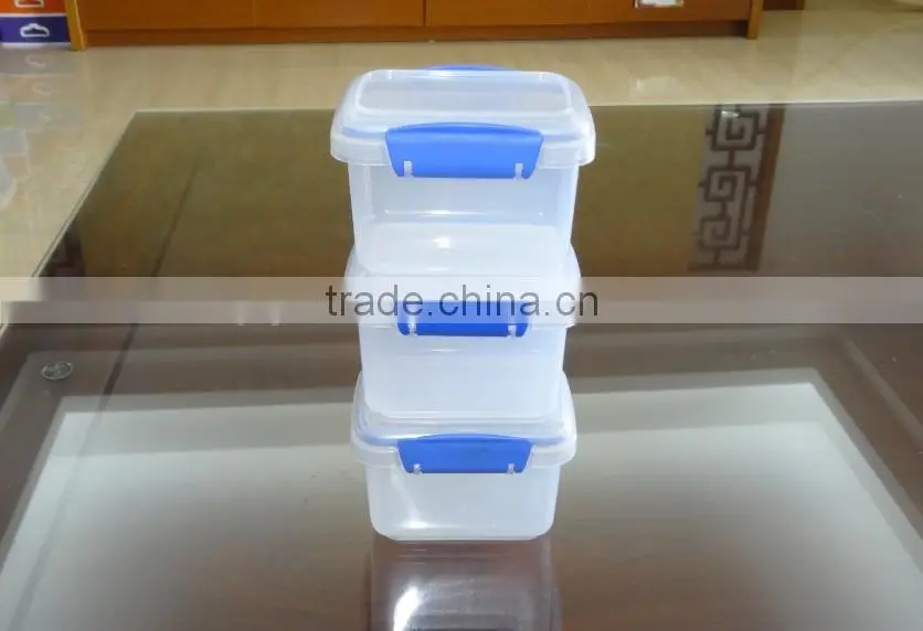 3 pcs set promotional clip plastic food storage container