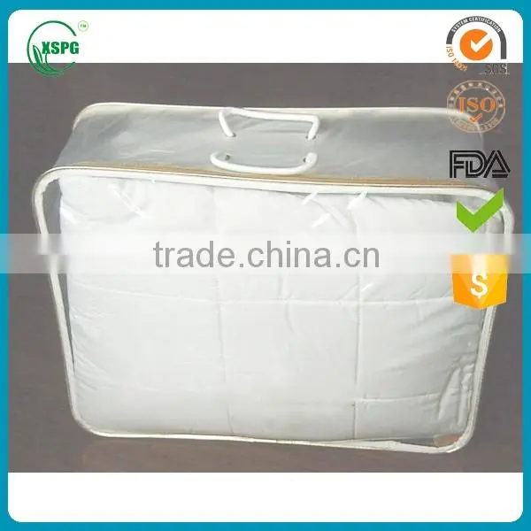 Clear plastic pvc bag for quilt with zipper, pillow bag