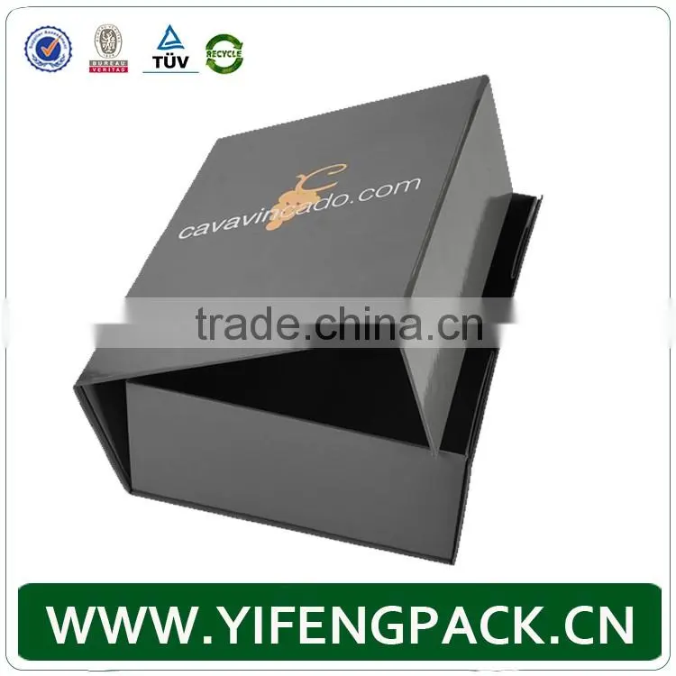 Customized Brand Made For Miami Luxury Black Bespoke Size Folding Box Gift Box Manufacturer