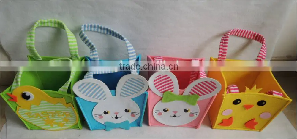 wholesale assorted styles kids play felt basket for easter