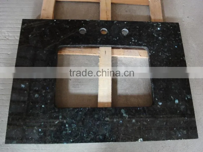 Hotel Bathroom Blue Pearl Granite Vanity Tops, Blue Pearl Vanity Tops
