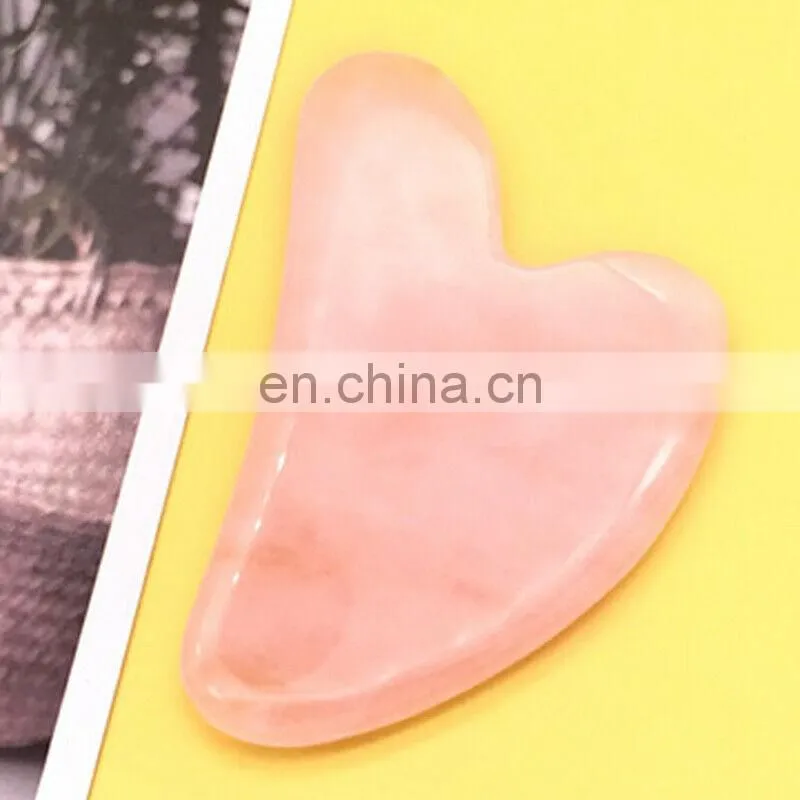 Heart shaped pink quartz gua sha