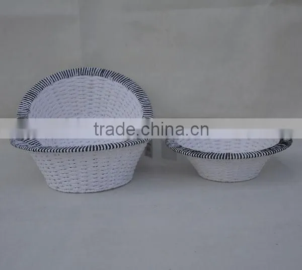 set of 3 bowl shape handmade paper rope woven basket