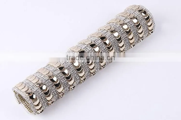 Fashion Garment Adhesive Mesh Fabric Trimming Rhinestone Mesh Roll