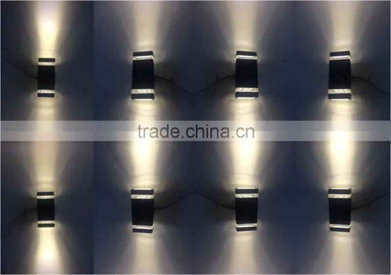 High Quality High Power 2x6W Wall Mount Black LED Up Down Wall Light