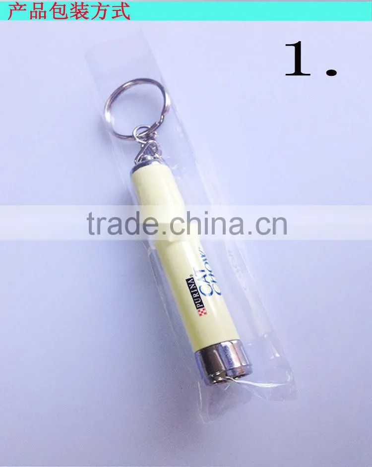 mini led unique design logo UV key chain to advertising led projector keyring