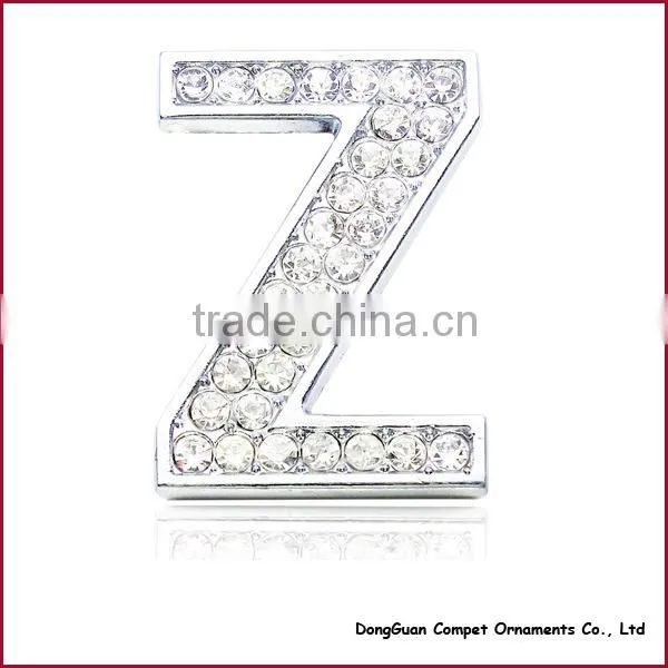 Diy pet Collar Accessories Alloy Alphabets 30mm Full Rhinestone Slide Letters