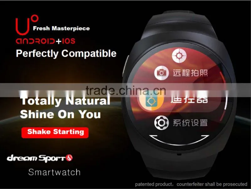 2015 New Style Bluetooth Round Shape Android & IOS Shenzhen Smart watch