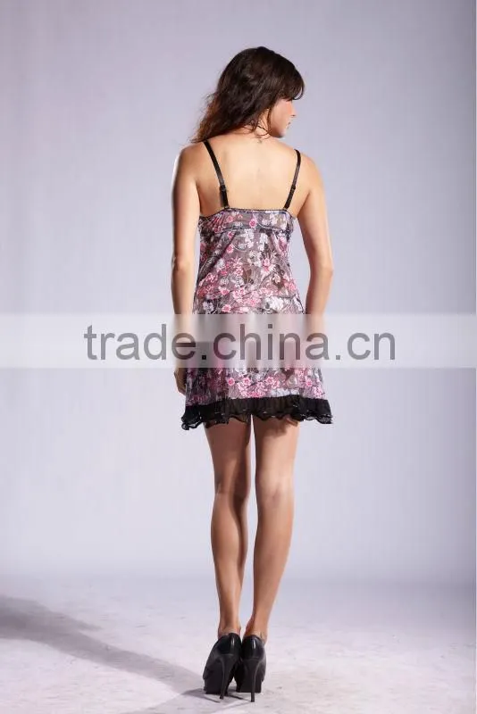 Newest arrival novel sexy colorful flower pattern pregnant lingeries babydolls 5160