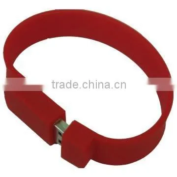 Factory wholesale Silicone bracelet USB Flash Drives with customized logo in Shenzhen