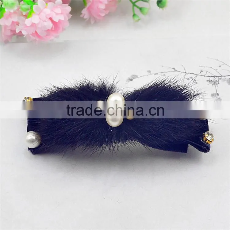 2015 New Fashion Luxury Hair Accesory Fur Hair Pins for Women