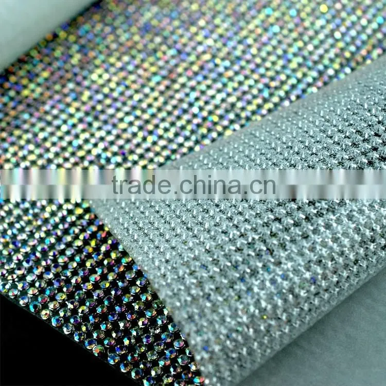 120X45cm ALUMINUM MESH RHINESTONE WITH GLUE BACK HOT FIX