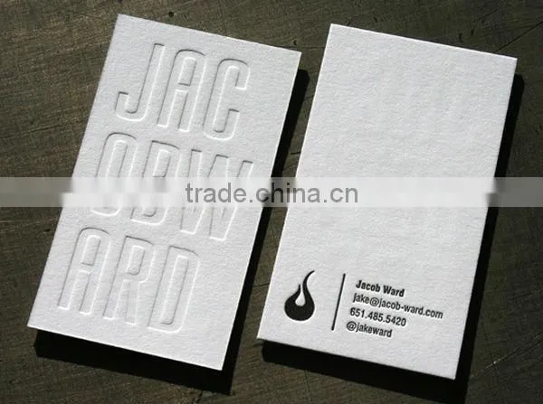 Embossed business cards