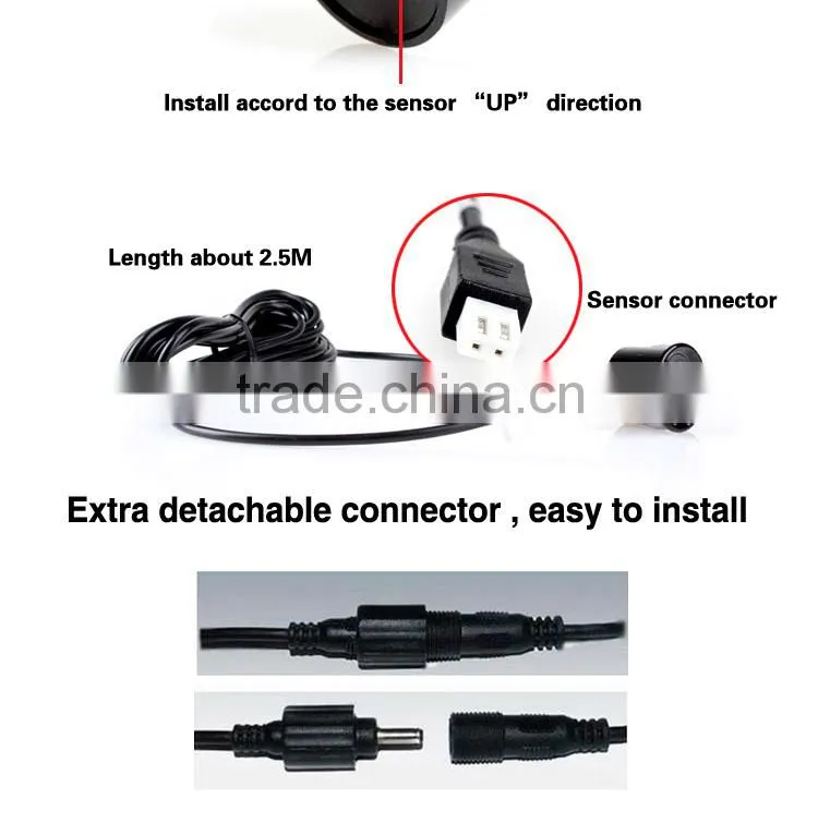 Digital LED display electromagnetic parking sensor with 5 different distance showing and sound alert