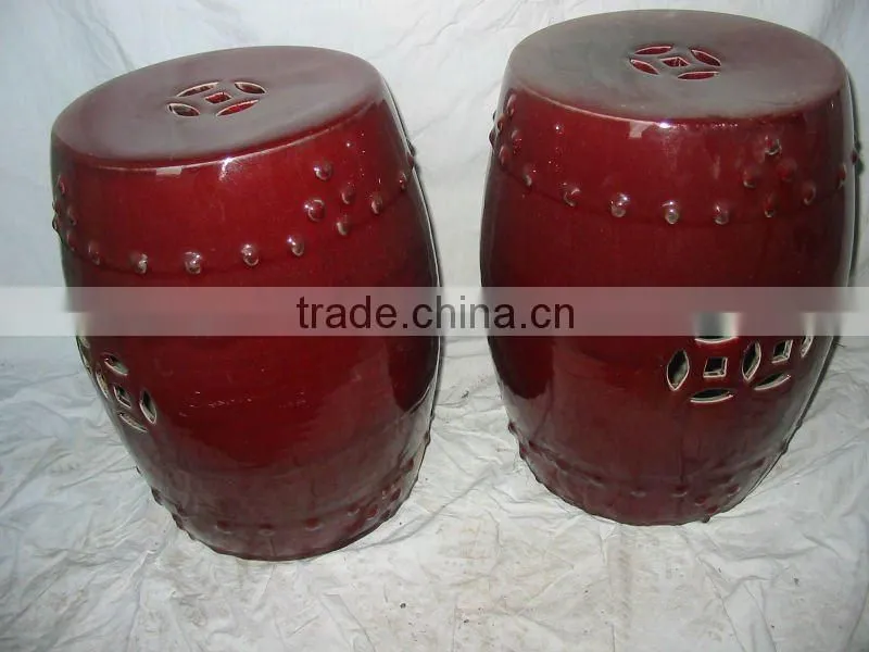 Chinese antique golden porcelain stool