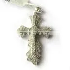 Heart shape Cross love Pendant 925 sterling Silver rhodium palted