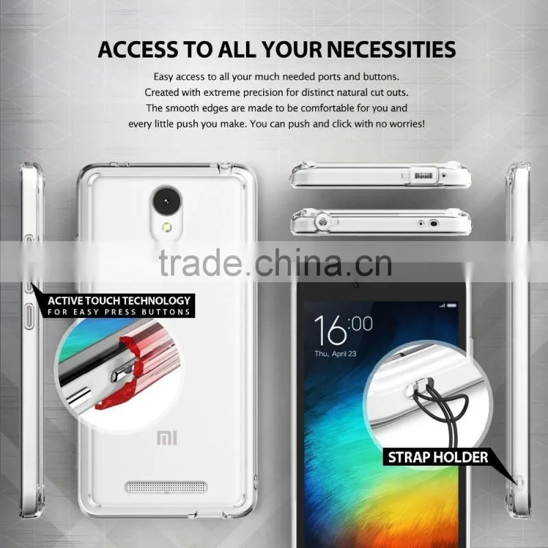 Keno Ultra Thin Transparent Clear Plastic Hard Mobile Phone Case For Xiaomi Redmi Note 2