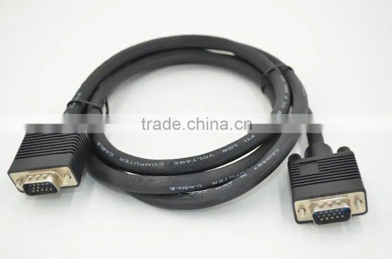 Xinya hot selling new fashion black VGA cable Support 1280*960,1600*900,1600*1200