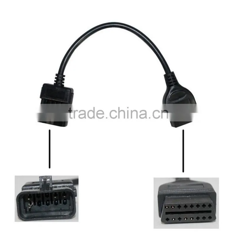 High Quality Vauxhall/Opel 10 Pin 10Pin to 16Pin OBD2 Car OBD 2 Auto Extension Diagnostic Tool Adapter Connector Cable