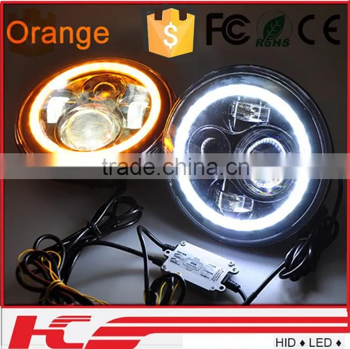 LED Headlights With Angle Eyes For Jeep Wrangler
