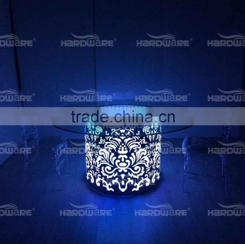 bar illuminated table round led glass top table round table