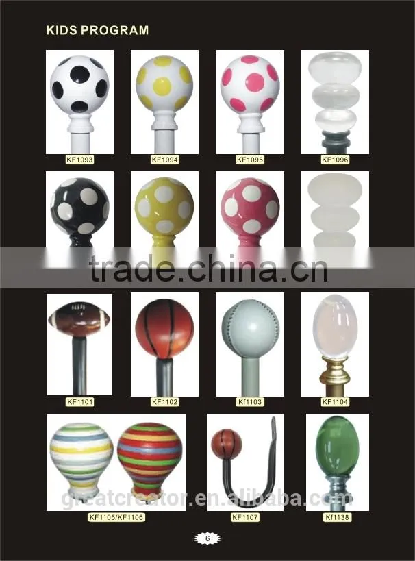 Decorative Antique White Pineapple Curtain Rod Finials For Large Wooden Poles