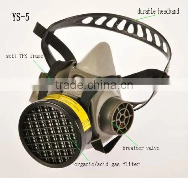 2016 filter respirator TPR gas mask half face gas mask chemical gas mask OEM TPR gas mask single cartridge respirator supplier