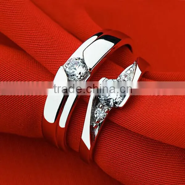 china factory wholesale a little cz diamond heavy plain ring 925 sterling silver jewelry