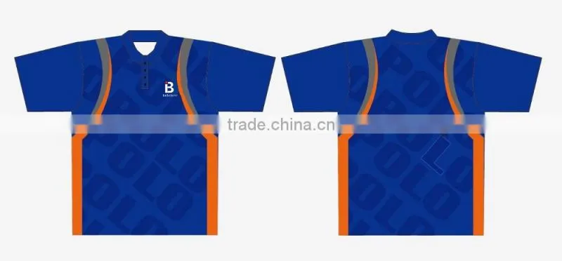 Custom HOT design pique sublimated royal blue polo shirt