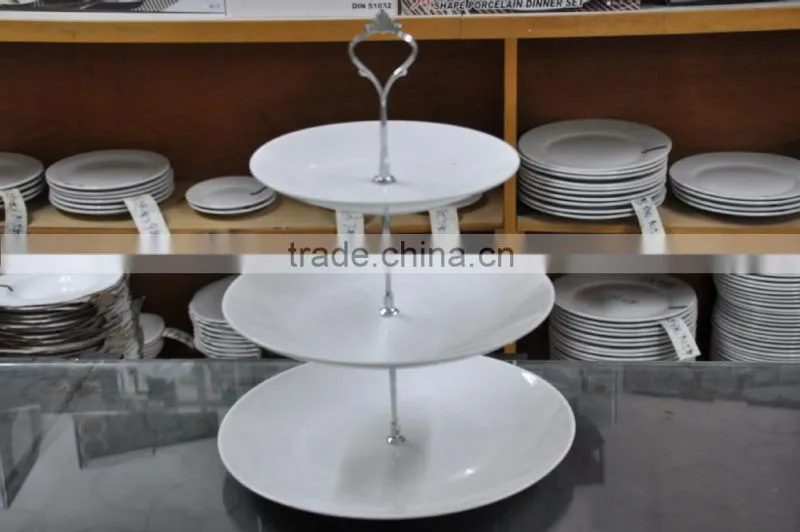 High quality porcelain coup shape cake set with stand