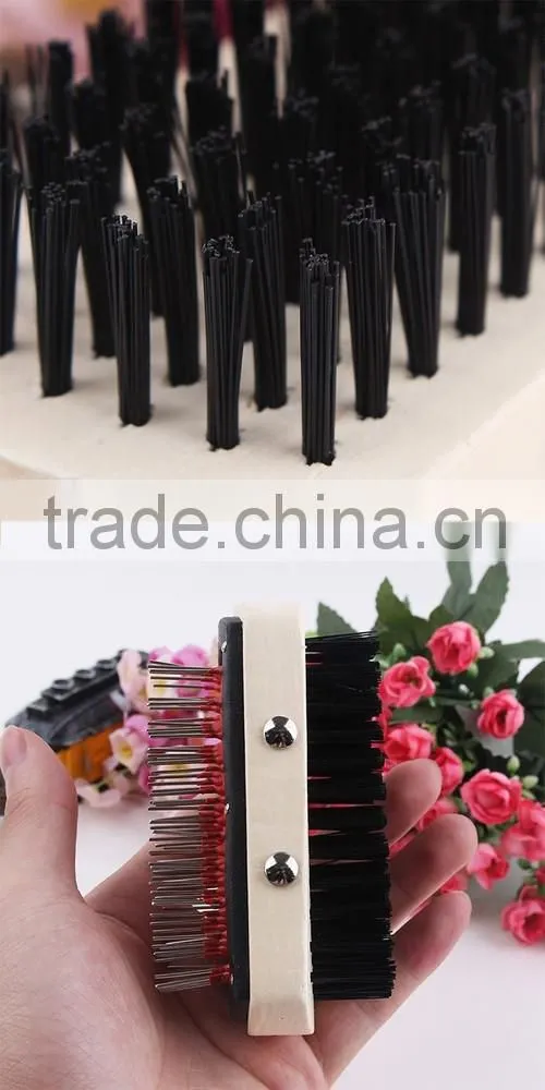 pet grooming wooden two sides comb with brush