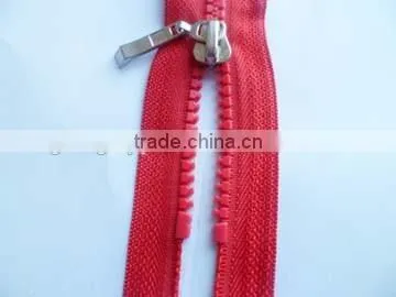 5# plastic derlin zipper PVC zipper fastener open end zipper with fancy zipper pullers coate zipper