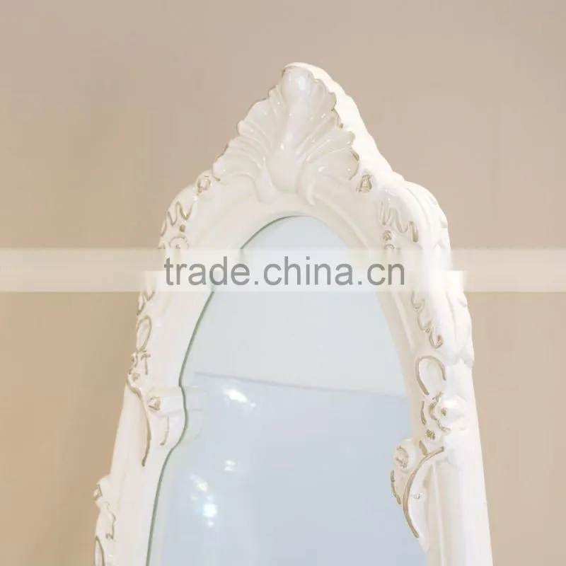 Elegant modern wood dress mirror with stand