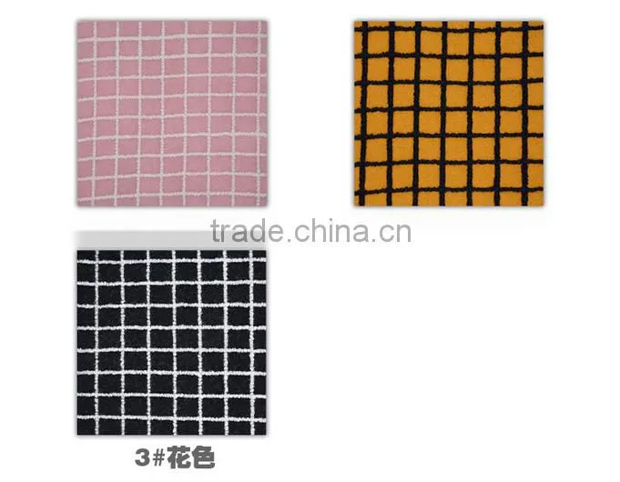 Bright yellow checks jacquard wool acrylic blend fabric for coat
