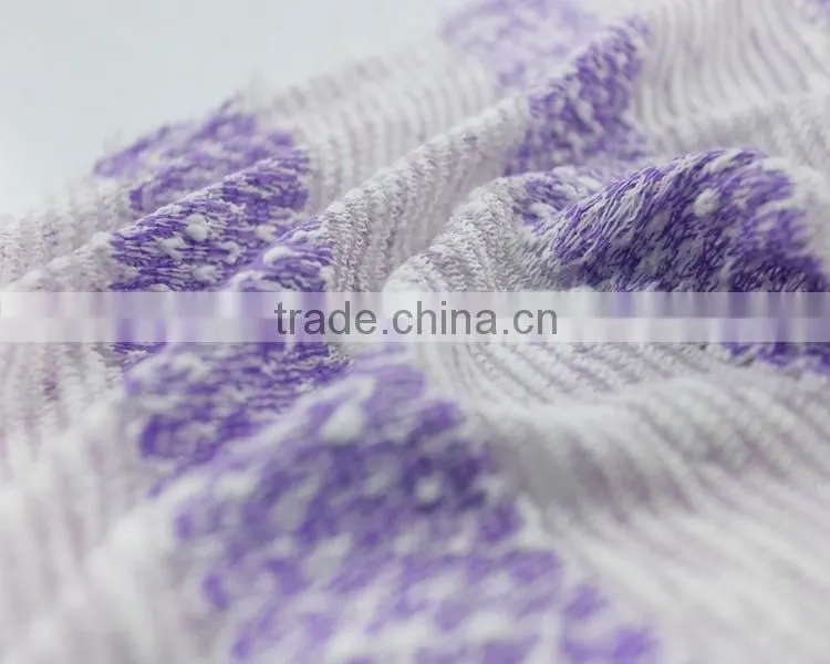 Jiufan Textile 2015 fashionable ployester slub Hacci knit fabric for garments sweater