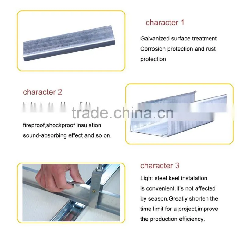 Galvanized roofing purlin manufacturer/C metal studs/U track/Furring channel