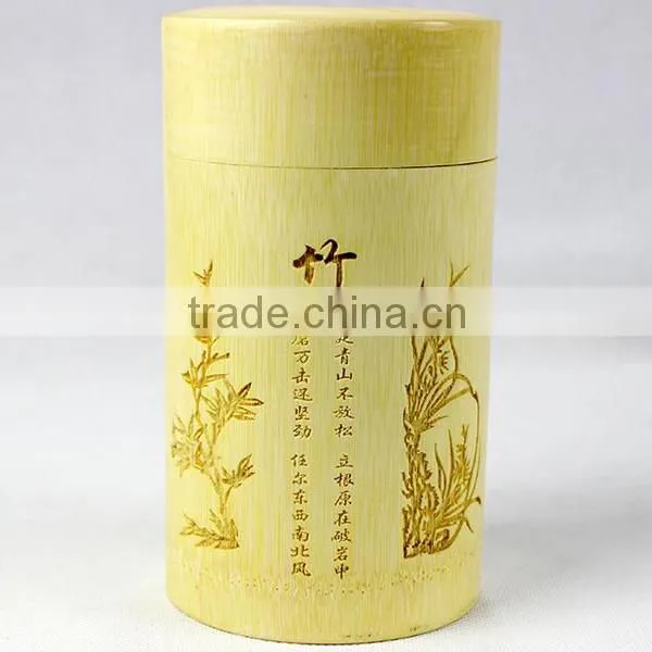 Round handmade bamboo sealed canisters