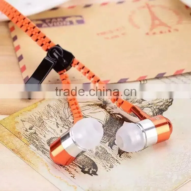 3.5 jack hotseling zipper earphone for mobile