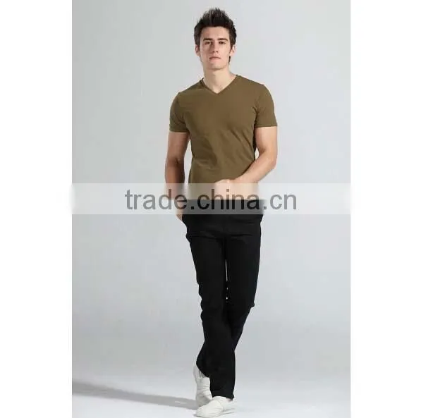Wholesale Cheap Cotton Promotional Blank V-neck T Shirts