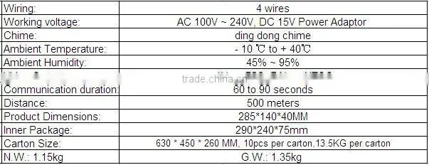 5 tft lcd digital color video door phone, 4-wired door bell kit, video door phone kit
