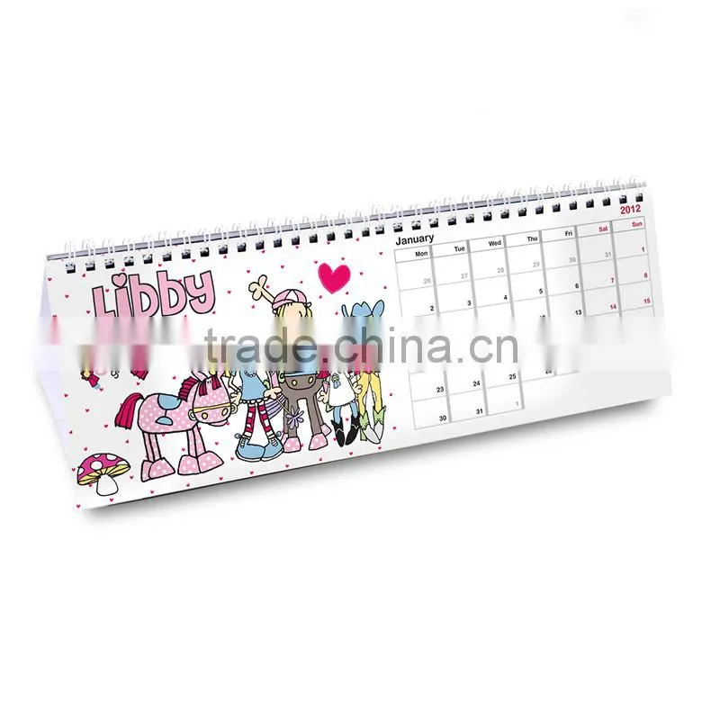 2016 High quality custom desk calendar printing,LOGO printing